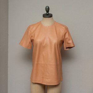 Truth and Pride XS Tangerine/Tan Leather Top